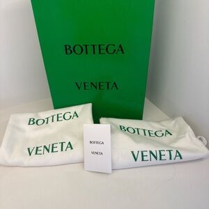 Bottega Veneta White Shoe Bags with Green Logo